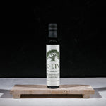 O-Liv high-phenolic olive oil 250ml (8.5 fl oz) bottle - front